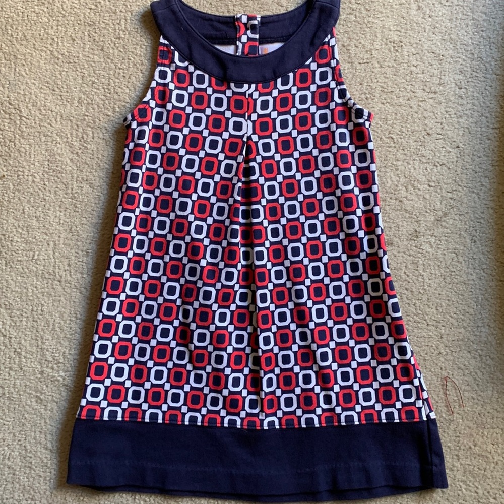 Patriotic colors; geometric design; tunic dress